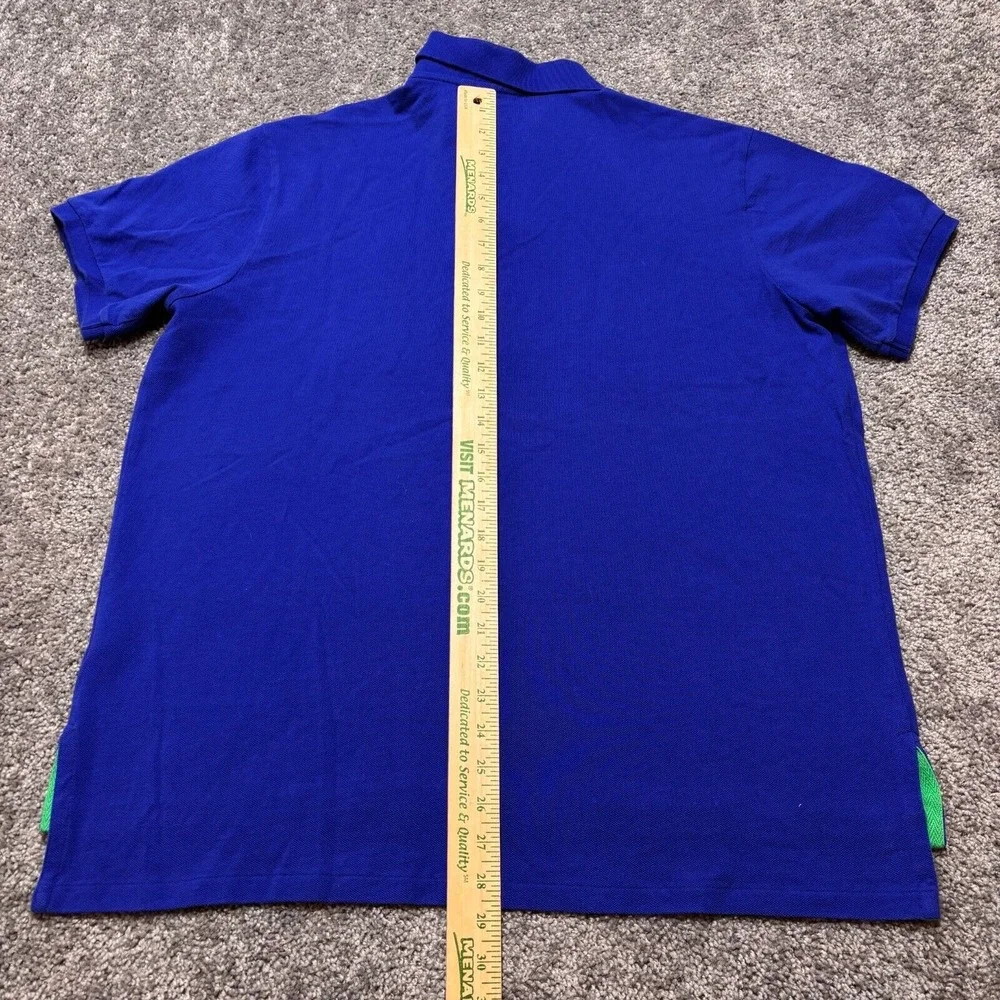 Polo Ralph Lauren Varsity Spellout USA VTG Polo Shirt Men 2XL Blue Big Pony Golf
